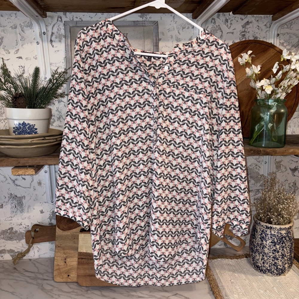 NYDJ Flowy Bohemian Women's Pullover Tunic Shirt Festival Size Medium
